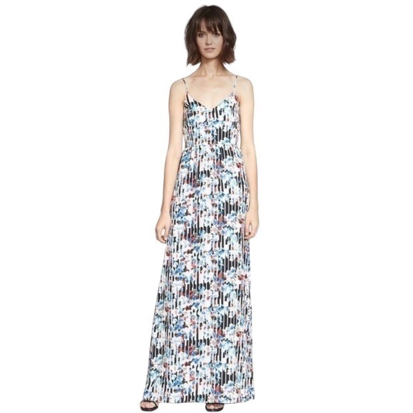 Parker Niko Striped Floral Print Maxi Dress - Picture 1 of 10